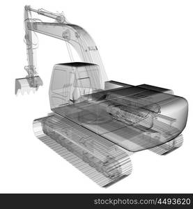 isolated transparent excavator image