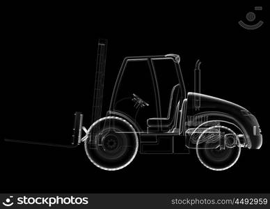 isolated transparent forklift truck