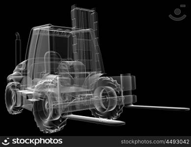 isolated transparent forklift truck