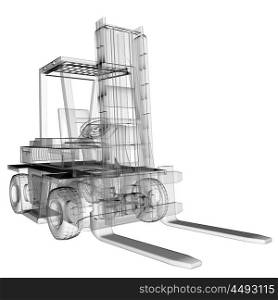 isolated transparent forklift truck