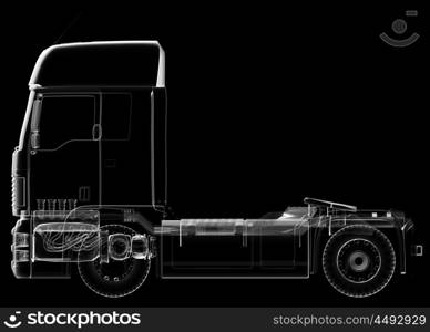 isolated transparent lorry truck