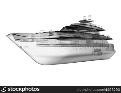 isolated transparent luxury yacht