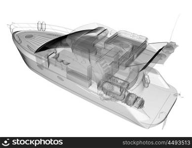 isolated transparent luxury yacht