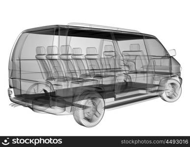 isolated transparent mini bus image