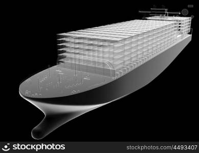 isolated transparent tanker ship
