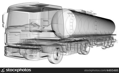 isolated transparent tanker truck