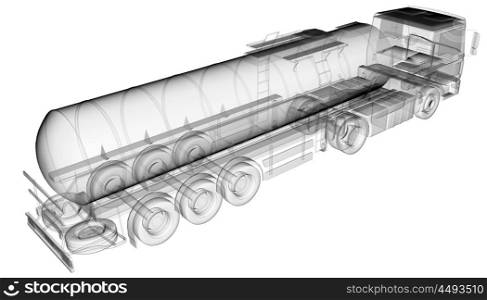 isolated transparent tanker truck