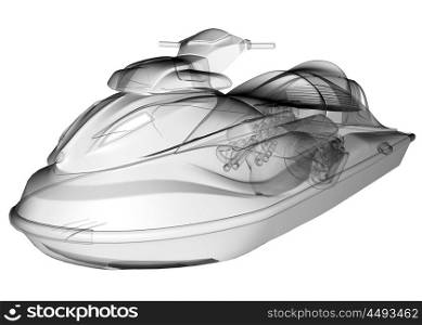 isolated transparent water scooter