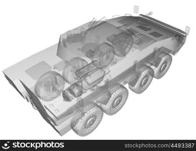isolated transparent wheel tank