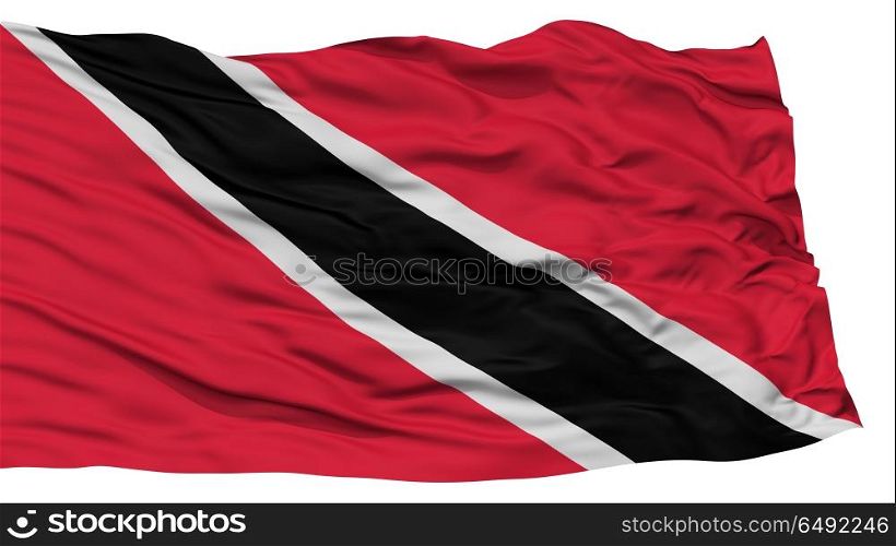 Isolated Trinidad and Tobago Flag, Waving on White Background, High Resolution