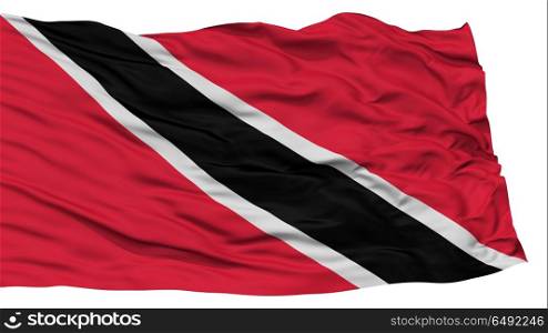 Isolated Trinidad and Tobago Flag, Waving on White Background, High Resolution