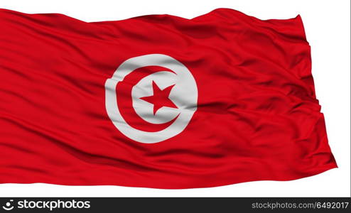 Isolated Tunisia Flag, Waving on White Background, High Resolution