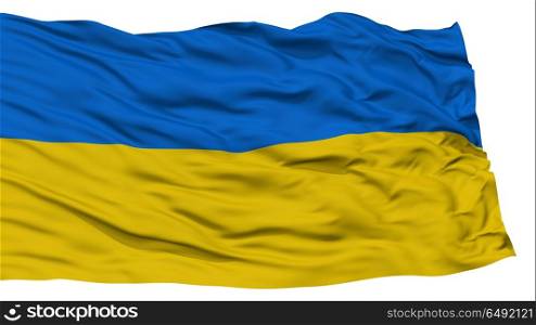 Isolated Ukraine Flag, Waving on White Background, High Resolution