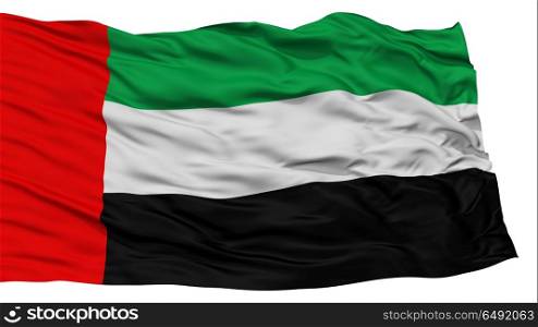 Isolated United Arab Emirates Flag, Waving on White Background, High Resolution
