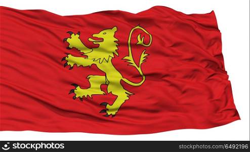 Isolated Valletta City Flag, Capital City of Malta, Waving on White Background, High Resolution