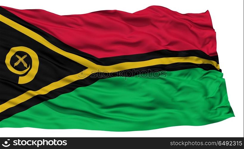 Isolated Vanuatu Flag, Waving on White Background, 3D rendering