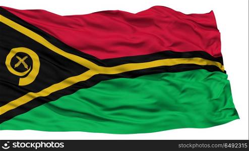 Isolated Vanuatu Flag, Waving on White Background, 3D rendering