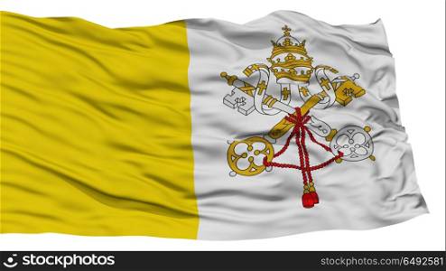 Isolated Vatican City Flag, Capital City of Vatican, Waving on White Background, High Resolution