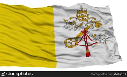Isolated Vatican Flag, Waving on White Background, High Resolution