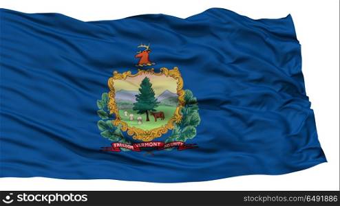 Isolated Vermont Flag, USA state, Waving on White Background, High Resolution