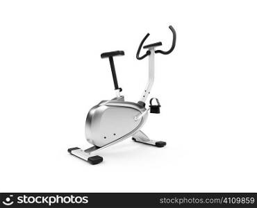isolated vertical exercise bicycle on a white background