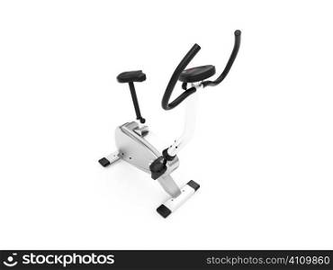 isolated vertical exercise bicycle on a white background