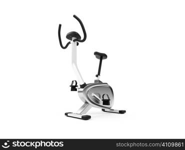 isolated vertical exercise bicycle on a white background