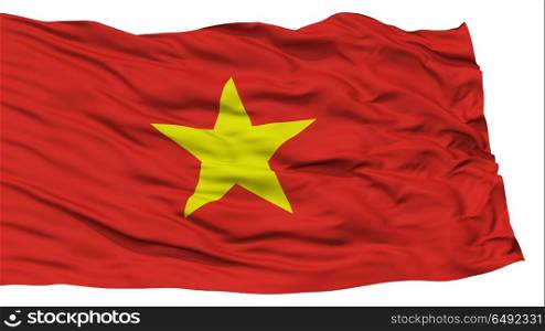Isolated Vietnam Flag, Waving on White Background, High Resolution