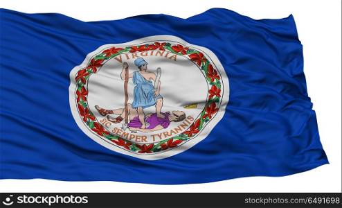 Isolated Virginia Flag, USA state, Waving on White Background, High Resolution