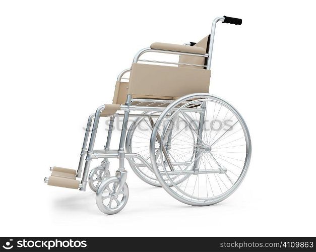 Isolated wheelchair over white background