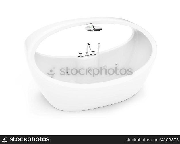 isolated white bath against white background