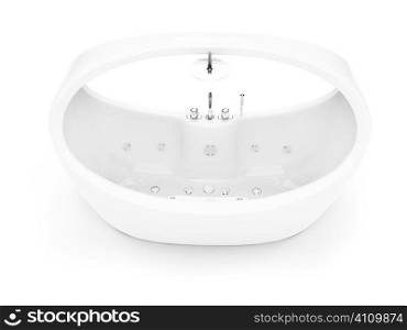 isolated white bath against white background