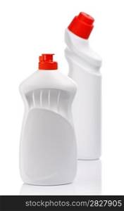 isolated white bottles for clean