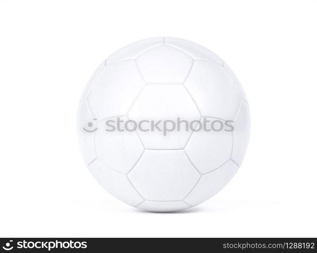 Isolated white football or soccer ball centered on a white background with drop shadow