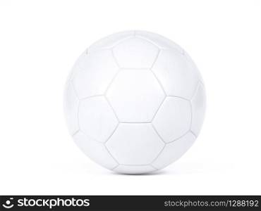 Isolated white football or soccer ball centered on a white background with drop shadow