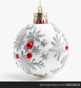 Isolated White Glass Christmas Ornament