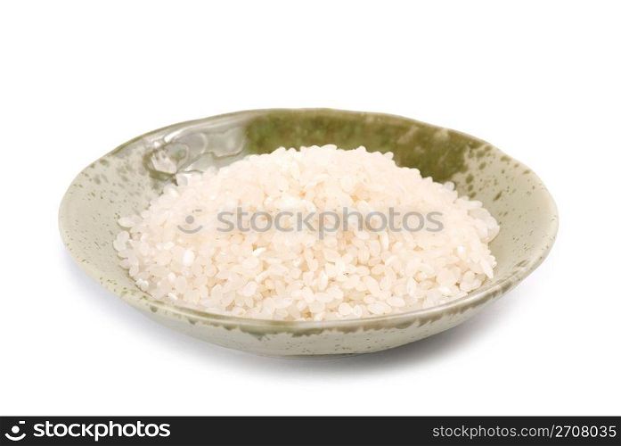 Isolated white rice in bowl, main food of Japanese
