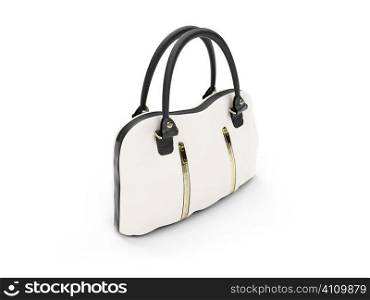 isolated white satchel on a white background