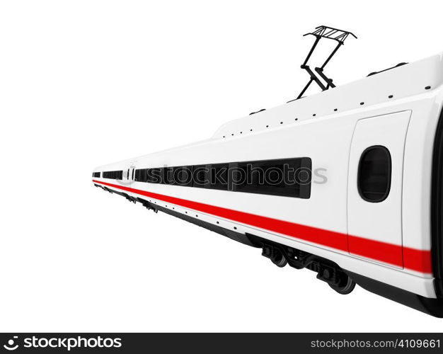 isolated white train on white background