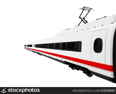 isolated white train on white background
