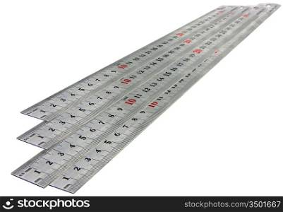 isolated with metal ruler on a white background