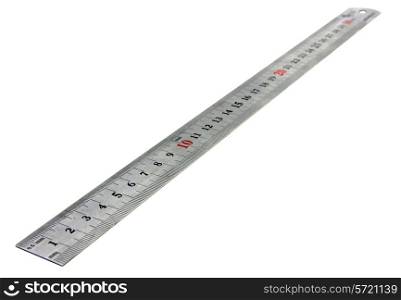 isolated with metal ruler on a white background