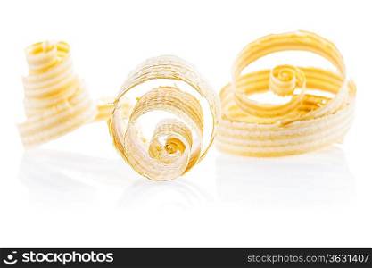 isolated wooden shavings