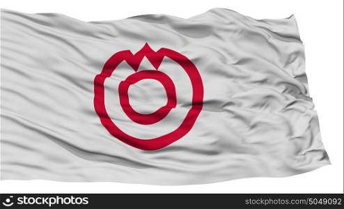 Isolated Yamaguchi Flag, Capital of Japan Prefecture, Waving on White Background. Isolated Yamaguchi Flag, Capital of Japan Prefecture, Waving on White Background, High Resolution