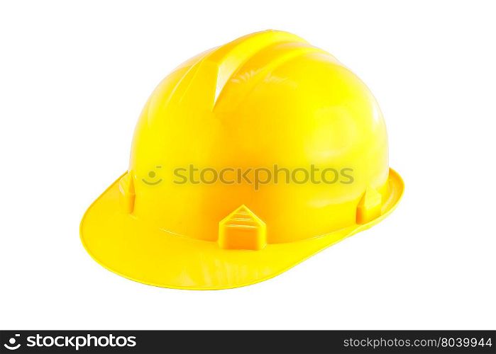 Isolated yellow hard hat on white background