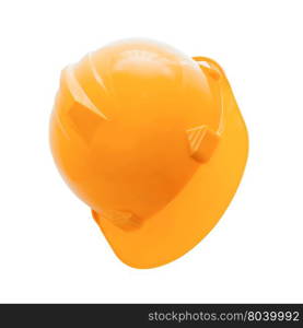 Isolated yellow hard hat on white background