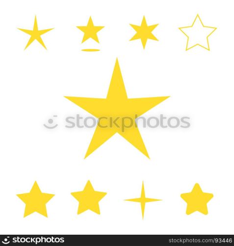 Isolated yellow star icon, ranking mark. Isolated yellow star icon, ranking mark set. Modern simple favorite sign, decoration symbol for website design, web button, mobile app.