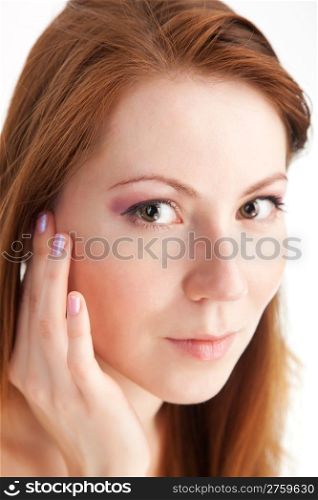 Isolated young woman portrait