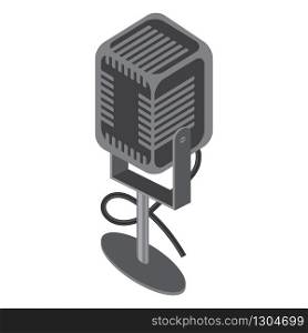 Isometric Retro Microphone Icon Isolated on White Background.. Isometric Retro Microphone Icon Isolated on White Background