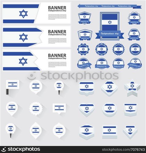 israel independence day, infographic, and label Set.